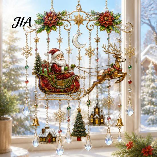 Atmosphärische Dekoration für Büroräume Weihnachts-Windspiel, Acryl-Sonnenfänger für Außenbereich Garten Terrasse Elegante Dekorationen Festival-Dekor, Hängend
