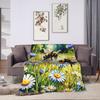 Bee and Flowers Blankets Girls Flannel Throw Blanket For Sofa Home Super Soft Custom Quality Bedspread Gift