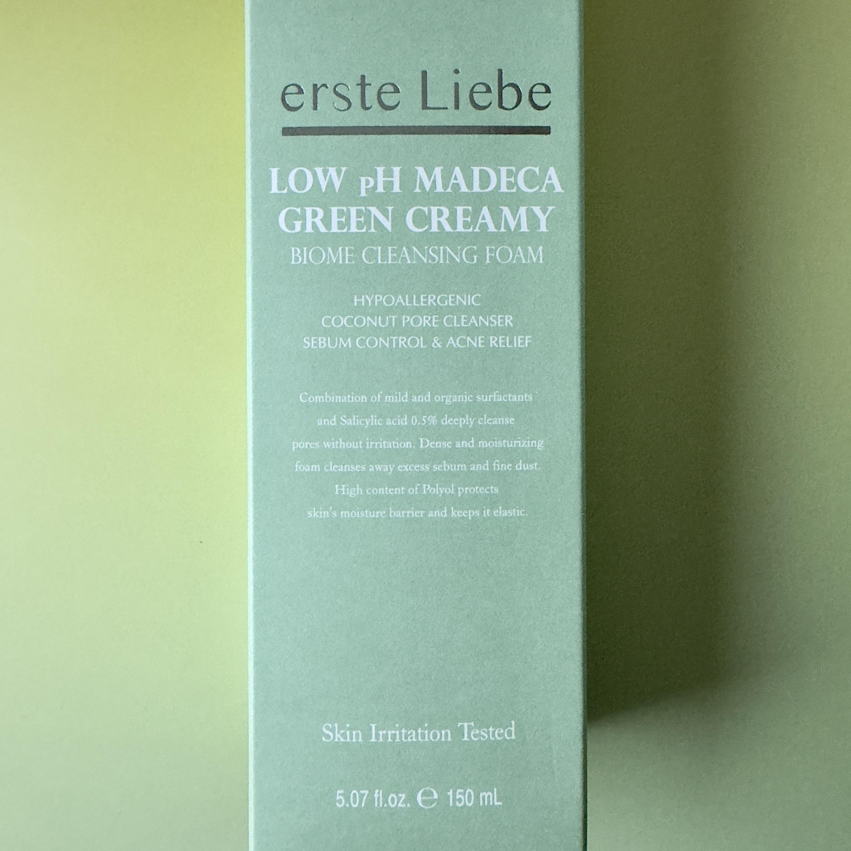 erste Liebe LOW PH MADECA GREEN CREAMY BIOME ОЧИЩАЮЩАЯ ПЕНКА 150мл/для сухой — фото 3
