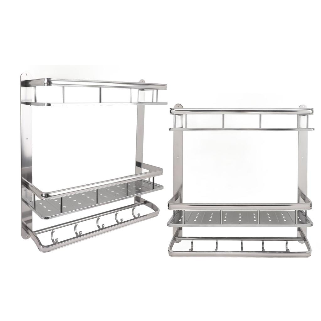 Shower Caddy Organizer Stainless Steel Wall Mounted Bathroom Shelf Rack with Towel Bar for Bathroom