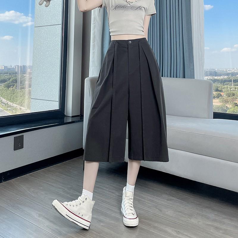 Women s Versatile Slimming Drapey Cropped Wide-Leg Pants - Summer 2026 Petite Fashion L