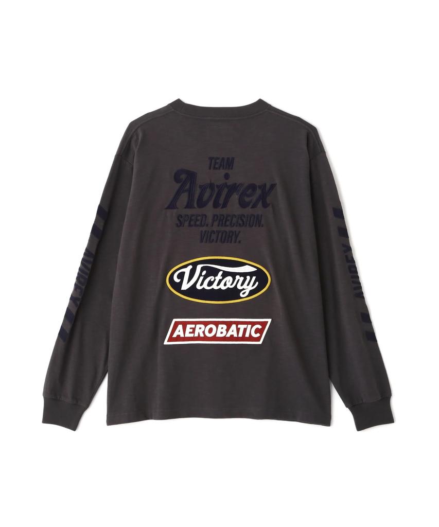 AVIREX A.A.R.C EMBROIDERY L/S T-SHIRT charcoal