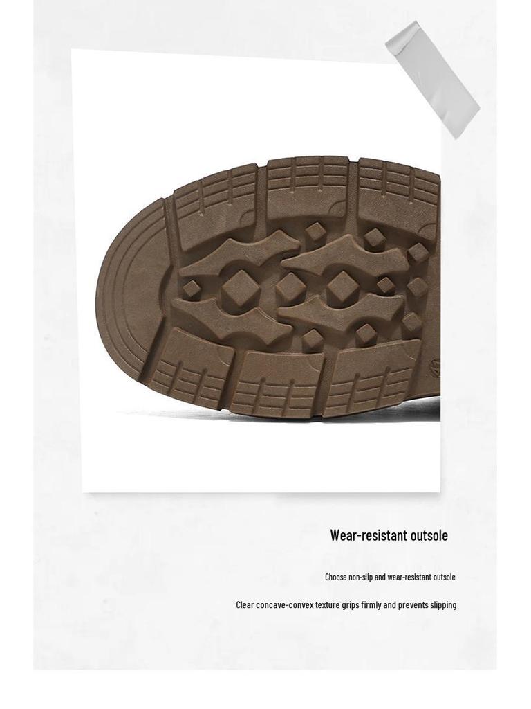 Men's High-Top Work Boots: Autumn Leather, Non-Slip, Wear-Resistant, Casual Short Boots