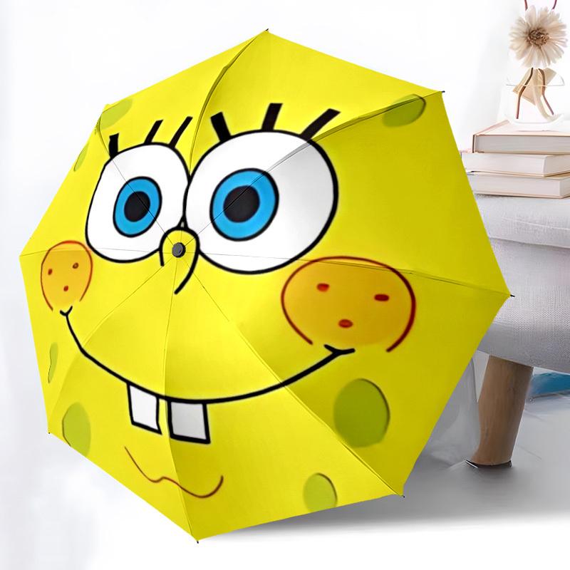 1pc SpongeBob Automatic Open/close Umbrella, Portable Travel Umbrella, Everyday Use - Outdoor Accessory, Artistic Pattern, Compact Design, Fashion Lov