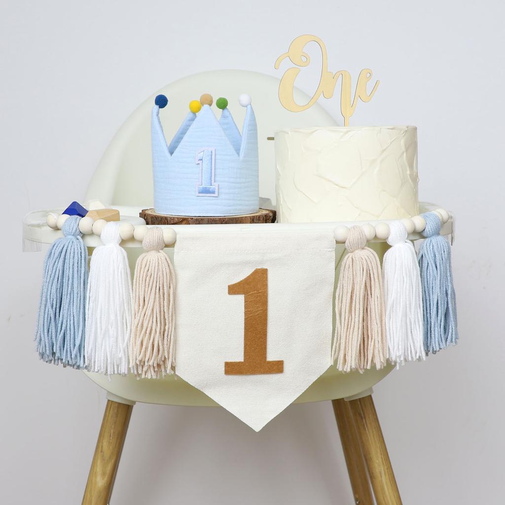 Boho 1st Birthday High Chair Banner Party Decoration for Girl Baby Shower Pink Wall Hangings Decorative for Kids Bedroom Gift