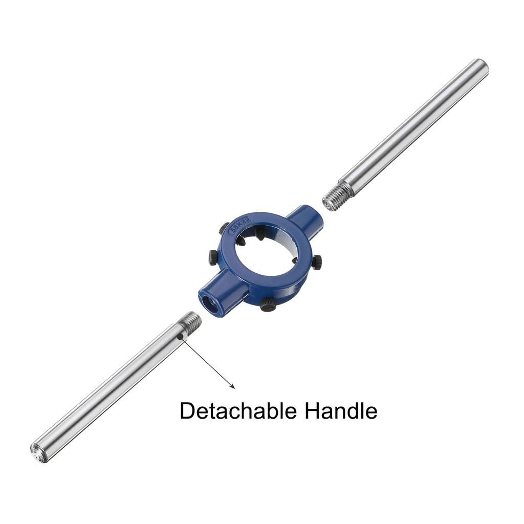 Uxcell Round Die Stock Handle Wrench 55mm Adjustable Threading Die Wrench Handle Holder for Bolt Thread Repair Bar Type Metric Outer Diameter (2.17")