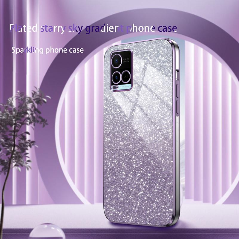 For VIVO Y32 Luxury Electroplated Glitter Phone Case For Vivo Y21 2021 Y33S 4G Y21S Case Clear Soft TPU Back Protective Cover