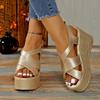 Women Wedge Sandals Summer New Casual Comfortable Walking Sandals Platform Buckle Shoes for Women Sandalias De Mujer