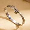 Elegant Stainless Steel Open Bangle: Simple Fashion Temperament Bracelet for Women