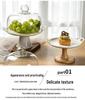 Ceramic Cake Stand with High Foot, Glass Cover & Dessert Plate