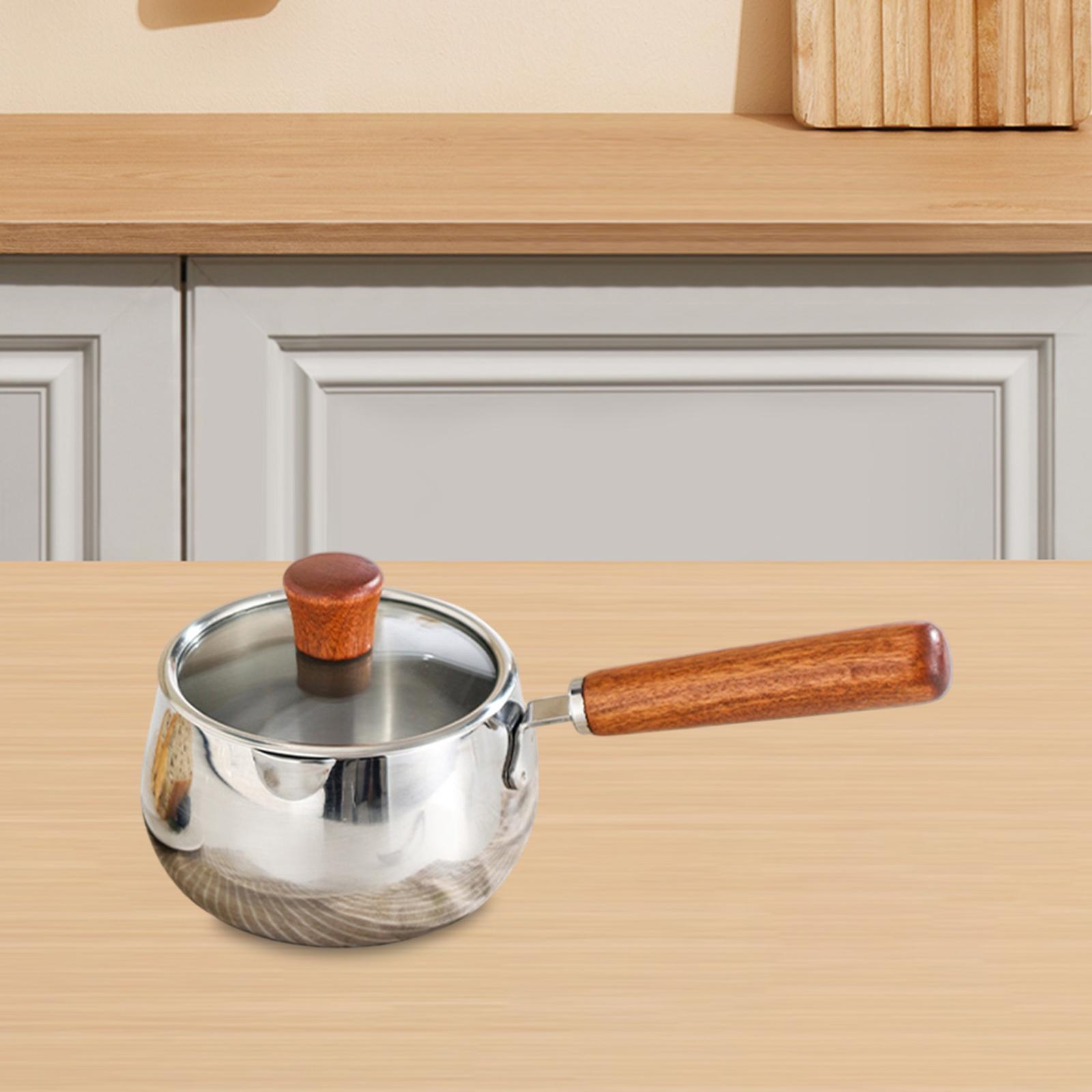 

Stainless Steel Milk Pan Noodles Pasta Stovepot Stainless Steel Auxiliary for Teahouse Home Kitchen Indoor Outdoor Hiking