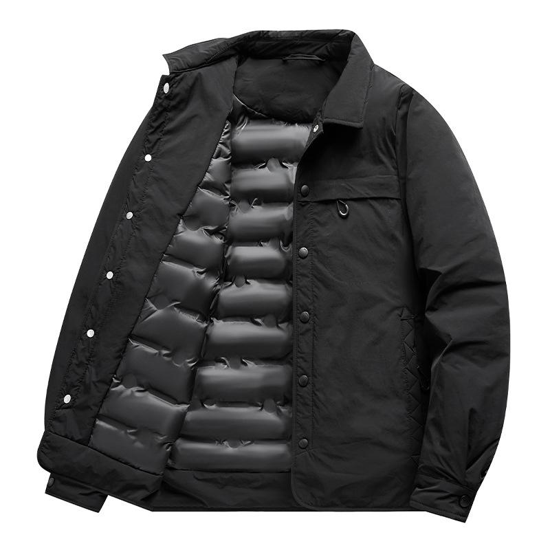 Jacke Lässig Revers Modisch Slim Fit Winter Herrenjacke