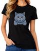 British Shorthair Cat T-Shirt Cute Cartoon Kitty Pet Lover Animal Womens Tee