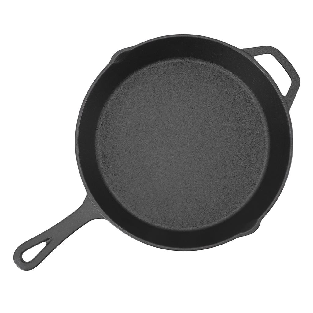 Frying Pan Cast Iron Skillet Uncoated Kitchen Fry Pan Grill Cookware for Indoor Outdoor Camping