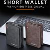 1pc of Baellerry Men'S Short Wallet, Multi-Card Slot Zippered Coin Purse, Matte Faux Leather Vertical Wallet