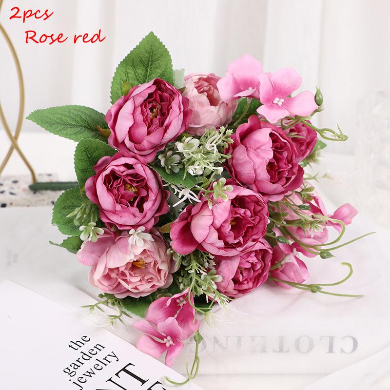 2PCS Artificial Flower Bouquets – For Indoor/Outdoor Gardening, Weddings, and Home Decor