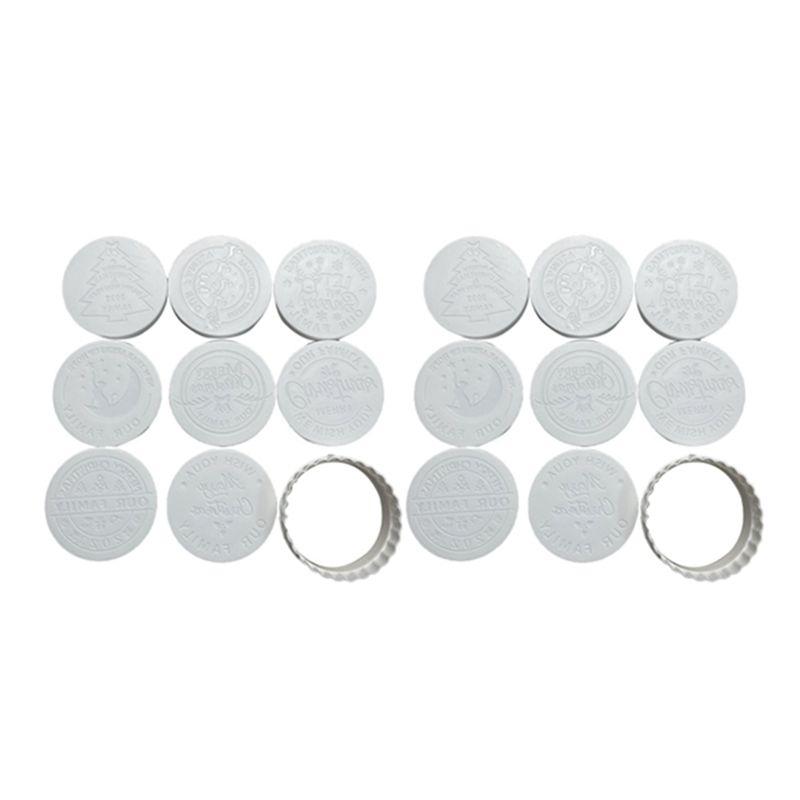 T02C!Christmas Cookie Mold Cupcake Decorating Cookie Mold Christmas Fondant Round Cookie Baking Set Kit белый
