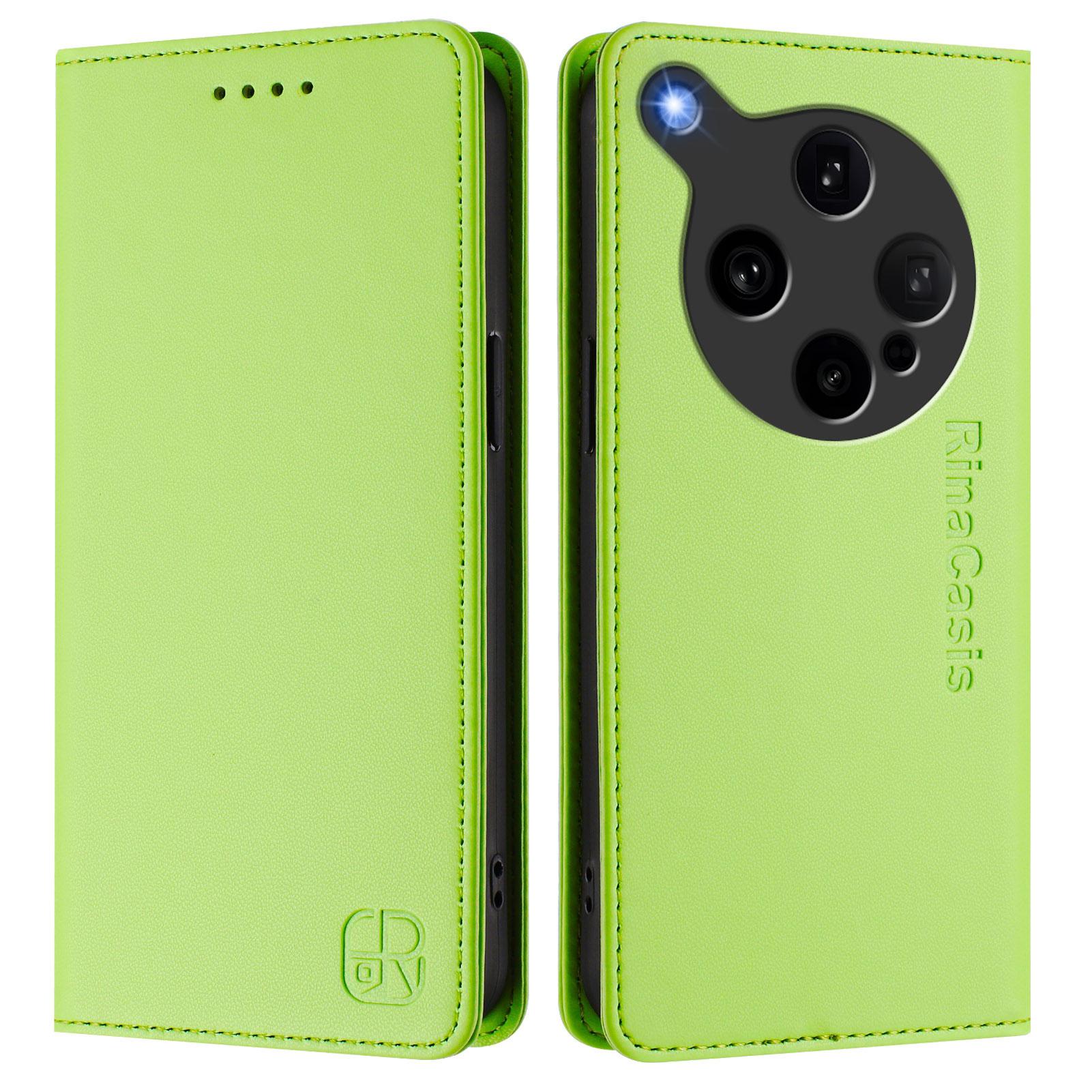 

For Oppo Find X8 Ultra 5G Leather Case RINACASIS RC01 Phone Cover with RFID Blocking Wallet Stand B