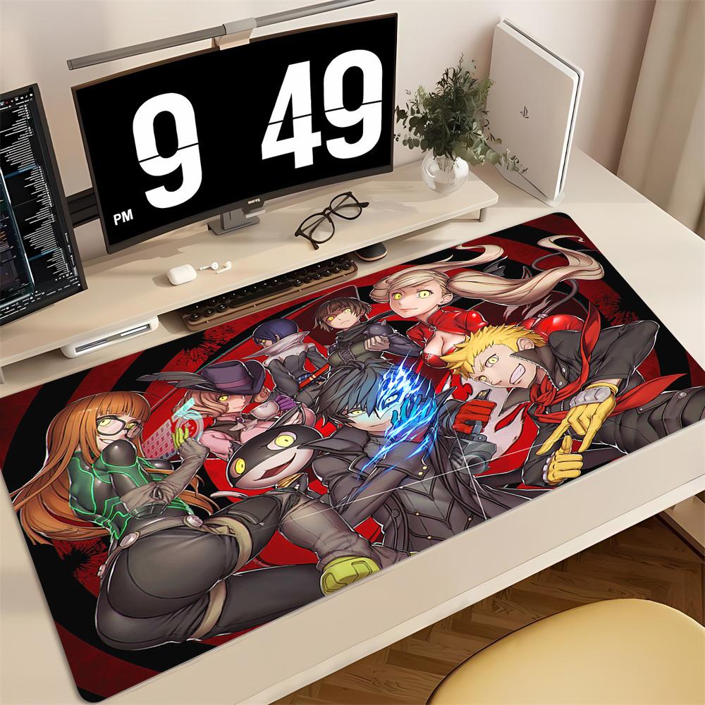 Tappetino per Mouse da Gioco Grande Tappetino per Scrivania Antiscivolo Bordi Cuciti Stampa Persona Anime Tappetino per Tastiera per Giocatore Ufficio a Casa