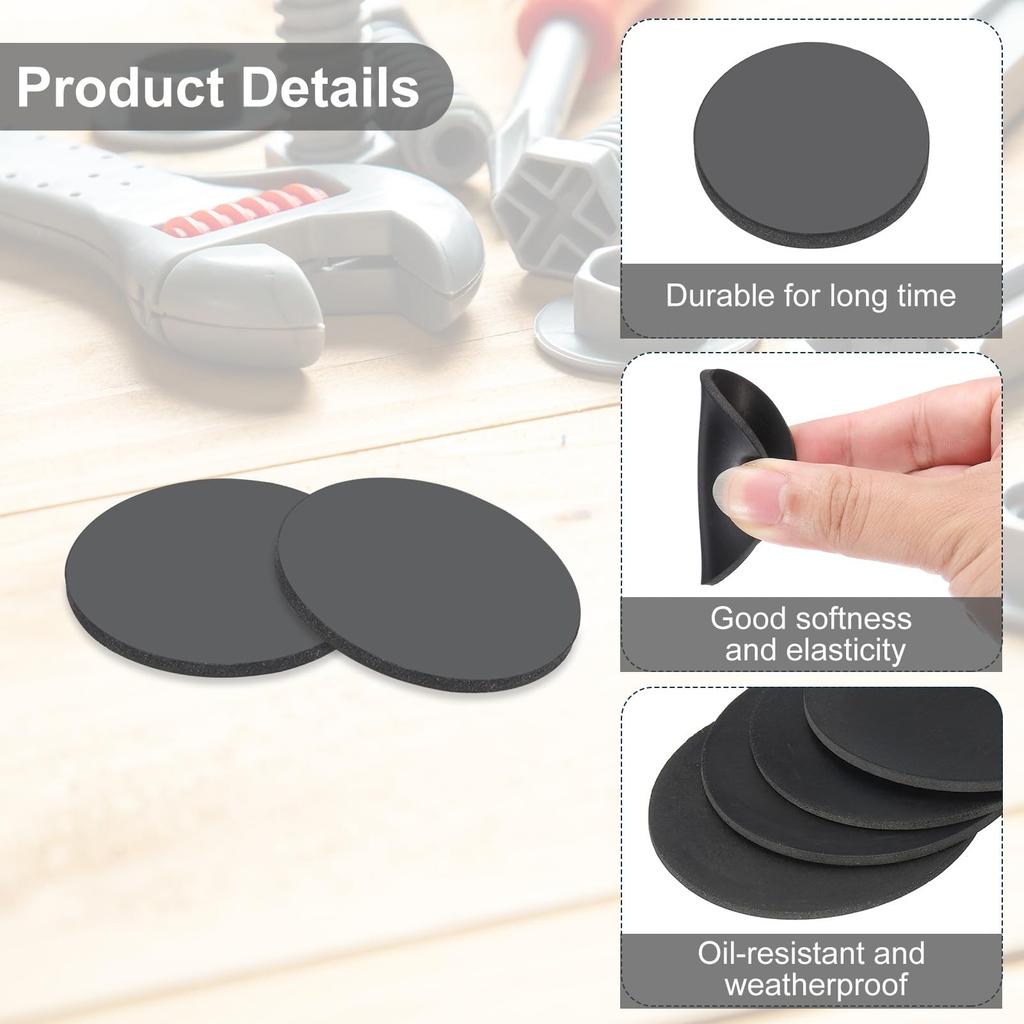 PATIKIL Anti-Vibration Pads, 0.6 x 0.8 inches (15 x 2 mm), Rubber Feet Washers,