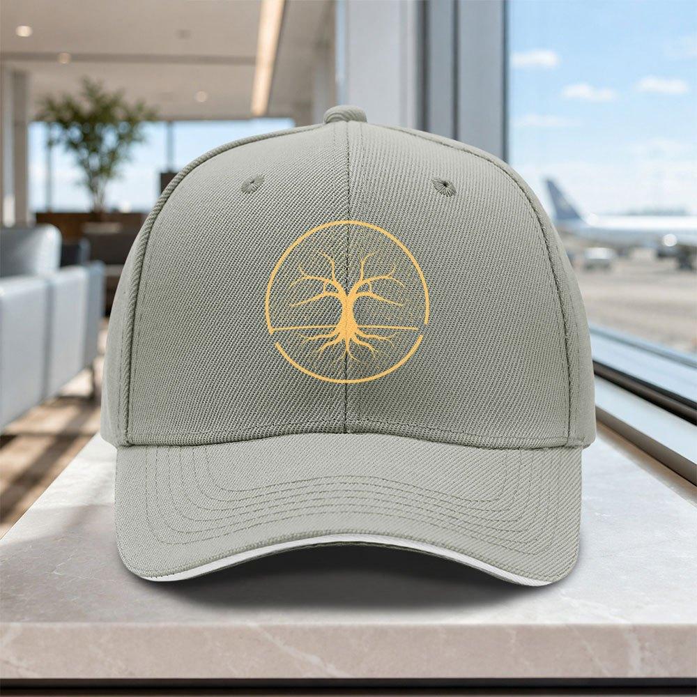 Adjustable Tree of Life Sandwich Cap Lightweight Printed Unisex Hat for Outdoor Weddings Parties Gifts