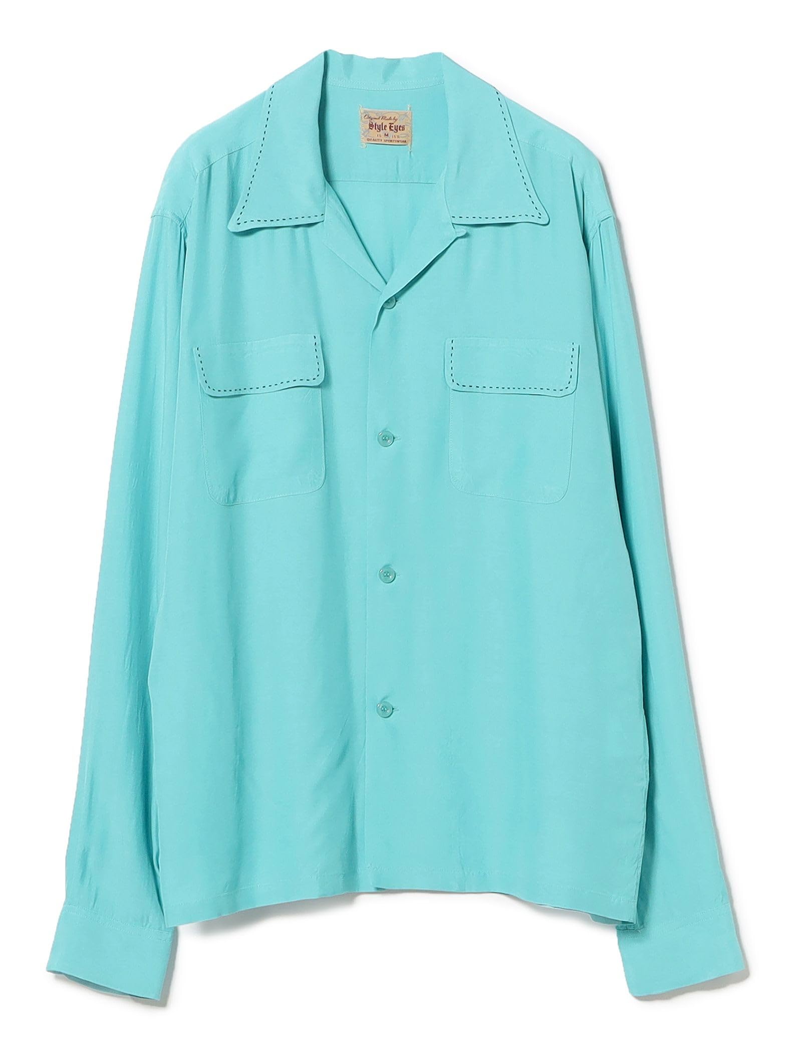 

BEAMS BOY STYLE EYES BOWLING L/S SHIRTS, Women s, LT.BLUE, Size M