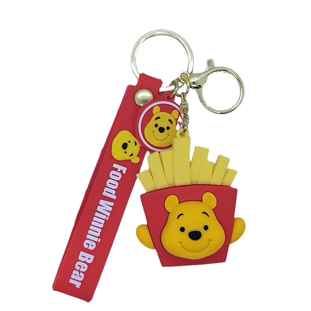 New Cross-border Creative Cartoon Foodie Winnie The Pooh Keychain Bag Car Keychain Accessories Wholesale Cute Personalized Gifts