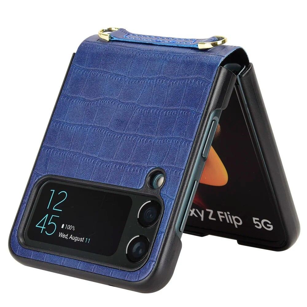 Anti-Falling Luxury Leather Wallet Cover Case for Samsung Galaxy Z Flip 4 5 5G Flip5 Flip4 Flip3 Flip 3 Anti-Drop Phone Cover