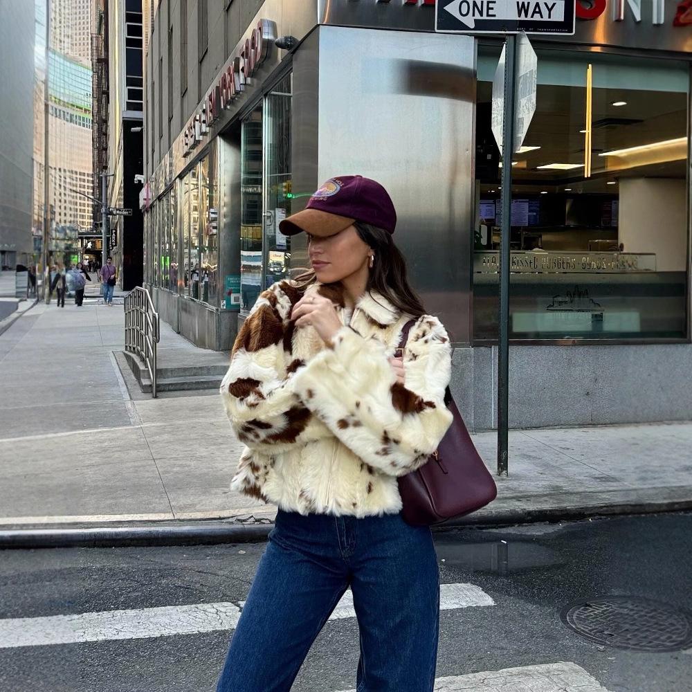 European & American Women's Autumn/Winter Leopard Fur Coat - New Fashion, Fluffy & Simple Design