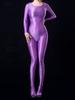 Cosplay Sexy Oil Glossy Elastic Bodysuit Bodycon Rompers One-Piece Thong Silky Maid Tights Satin Jumpsuits Candy Color Leotard