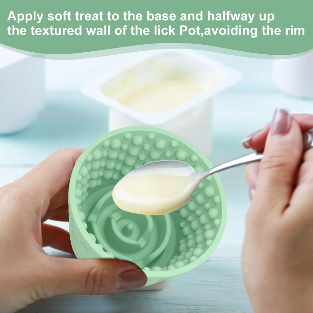 Dog Lick Bowl, Anxiety Relief Dog Licking Mat Freezer Dispenser, Non- -Choking Silicone Slow Feeder Lick Bowl For Small Dogs