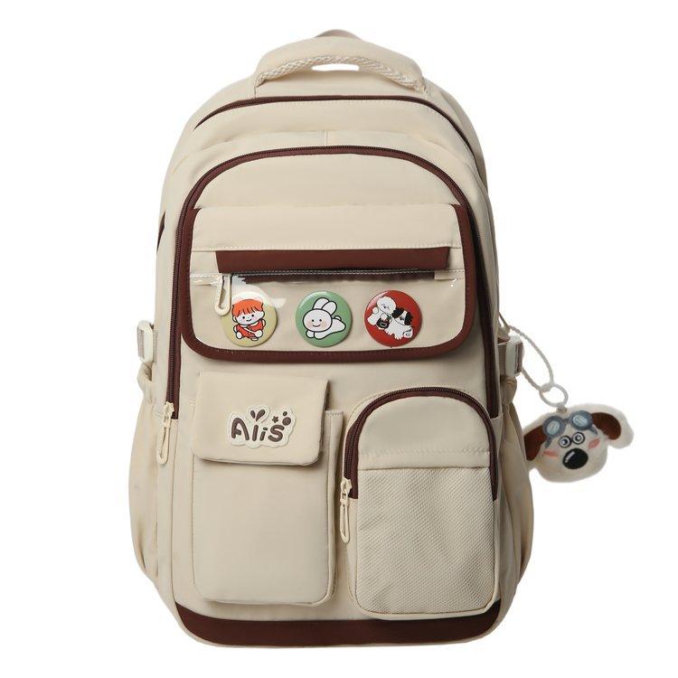 Schoolbag new junior high school student high school student schoolbag large capacity primary school student burden reduction ridge protection high