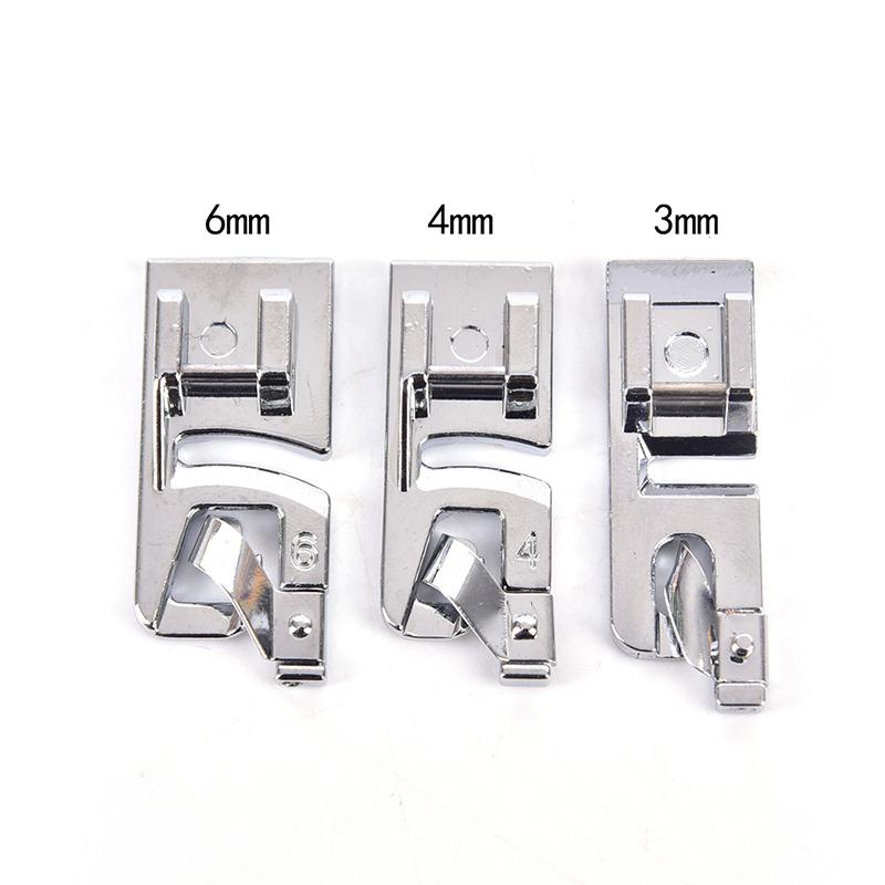 

3pcs Presser Foot 3mm, 4mm 6mm Narrow Rolled Hem Presser Foot Set For Sewing Machine Sewing Hemming Sewing Machines Accessories