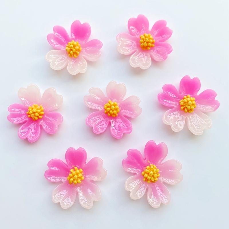 

20Pcs New Resin Cute Mixed Bicolor Flowers Flat Back Cabochon Scrapbooking Hair Bow Center Embellishments DIY Accessories G73