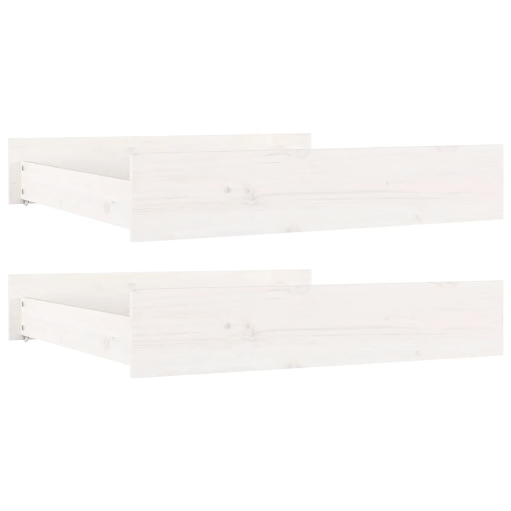 Vidaxl Under-Bed Drawers, 2 Pcs, White, Solid Pine Wood