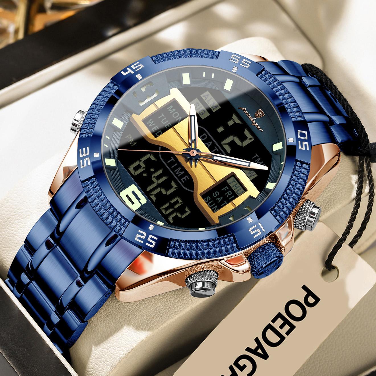 

Top Brand Multifunctional Double Luminous Men s Watch Waterproof Electronic Watch