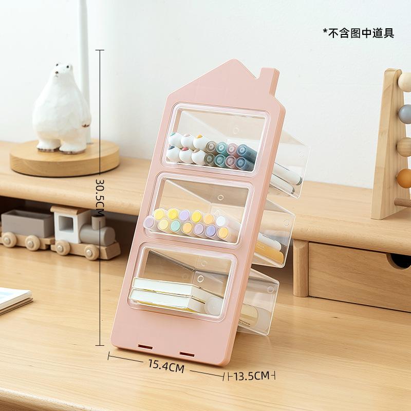 Detachable Slanted Multifunctional Large Capacity Pen Holder, Student Desktop Plastic Storage Creative Pen Holder