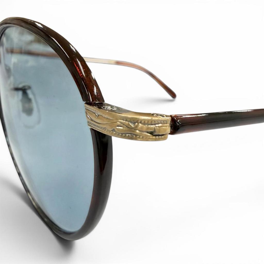 Tolle GARRETT LEIGHT Sonnenbrille Wilson Schildpattmuster Klares Braun Herren Gebraucht