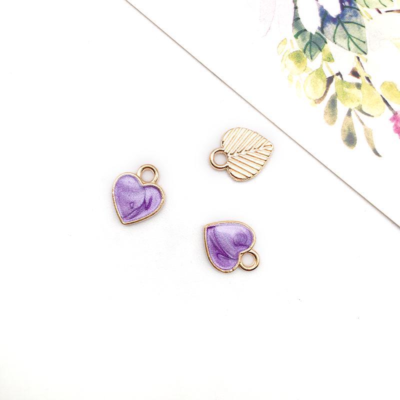 

1 Love Heart Drip Oil Alloy Pendant, 11mm Heart-Shaped Jewelry Accessory for Necklaces & Bracelets, Candy Peach Design.