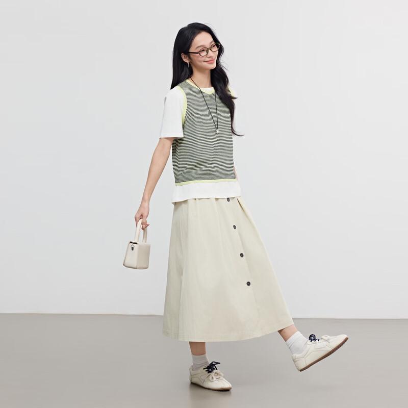 Elva' Island Women's High-Waisted A-Line Skirt