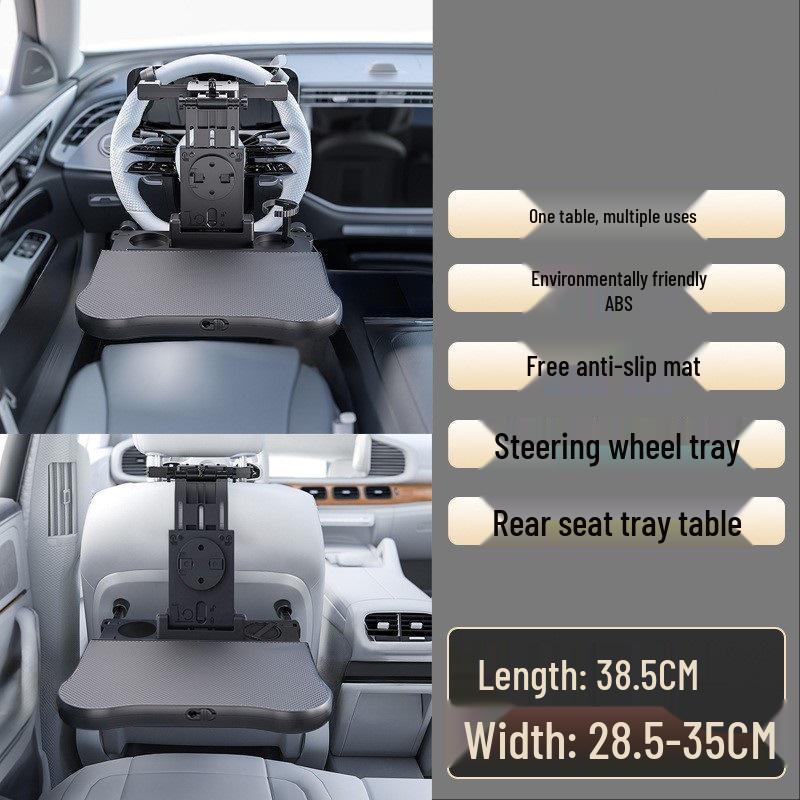 Car Travel Multifunctional Seat Back Table: Adjustable Cup Holder & Laptop Stand for Adults & Kids