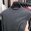 Men's Wool Round Neck Sweater - Long Sleeve, Casual, Versatile Knitwear for Spring and Autumn.