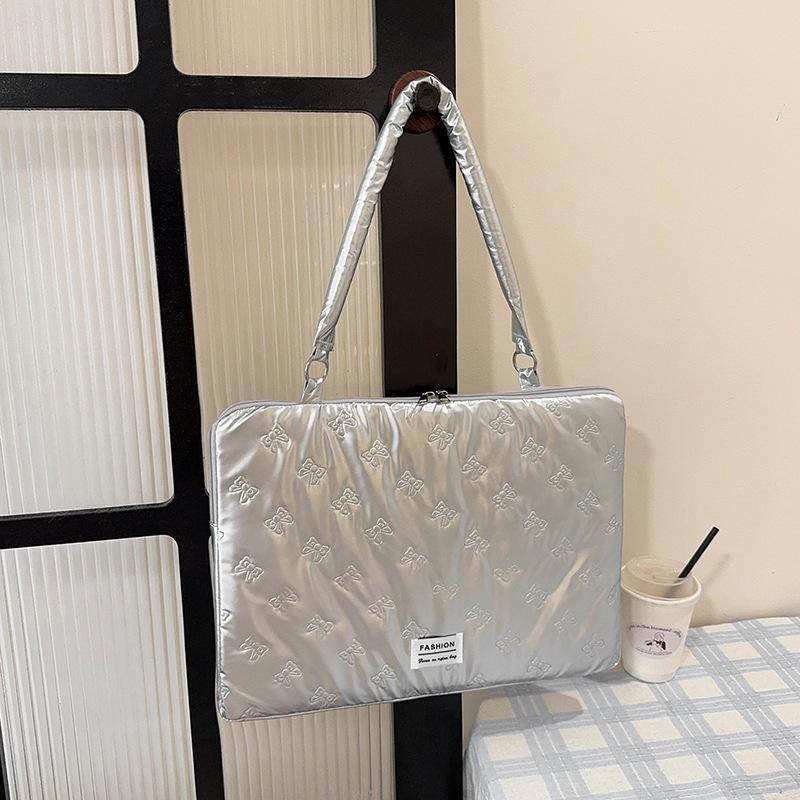 

Casual and Simple Top Handle Bag Shoulder Bag for Apple Huawei Lenovo with Inner Protective Sleeve Versatile Texture Laptop Bag