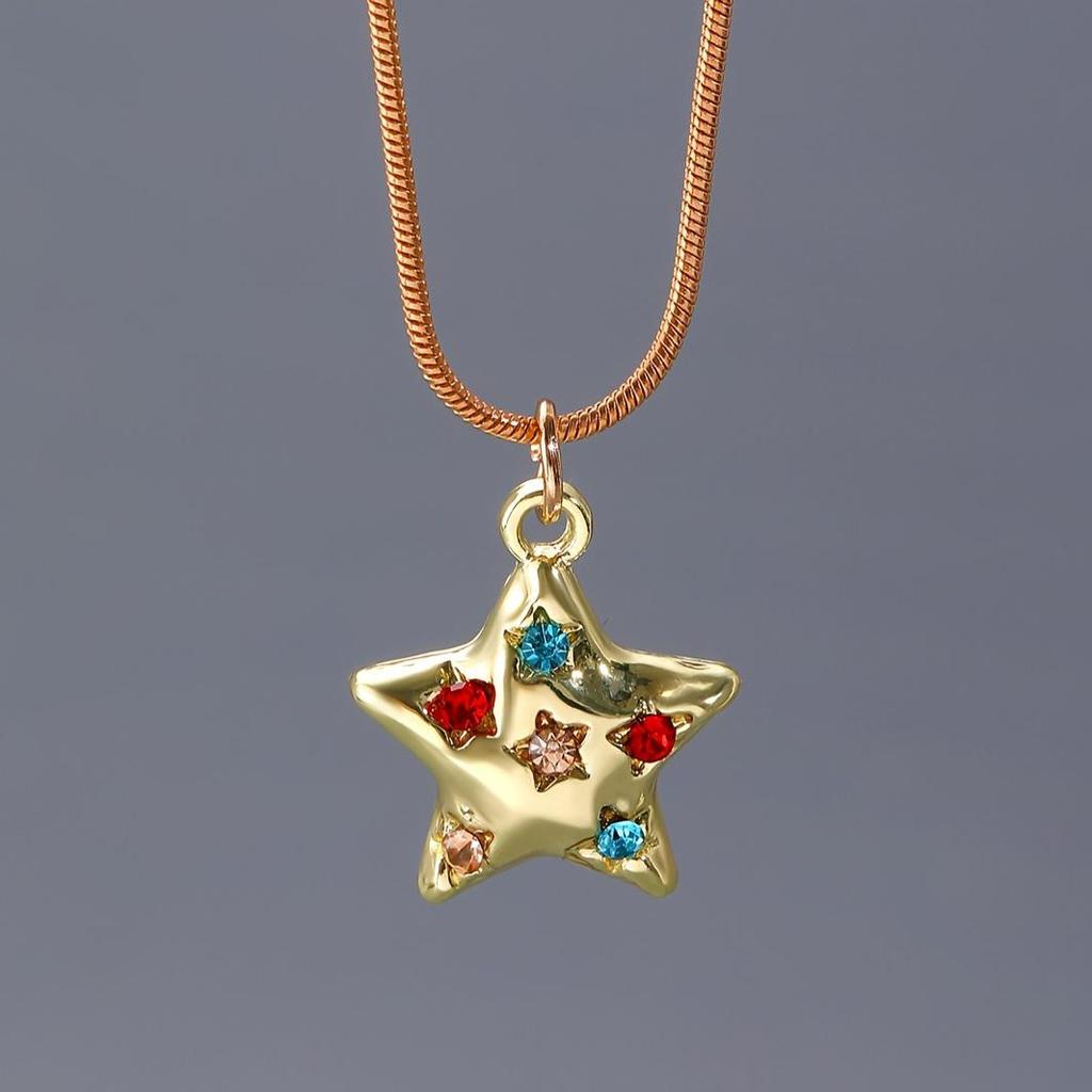 Liquid Lava Moon Star Pendant Necklace & Sweet Spicy Girl Earrings – European & American Style