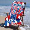 proof beach towel with FC Bayern München logo pattern - soft,absorbent,quick-drying,machine washable - perfect for swimming,camping,bathing