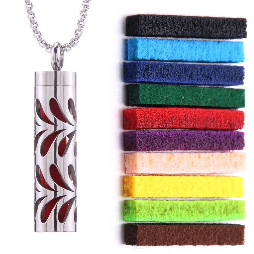 New Aromatherapy Jewelry Necklaces Essential Oil Diffuser Necklace Stainless Steel Open Locket Aroma Scent Perfume Necklace