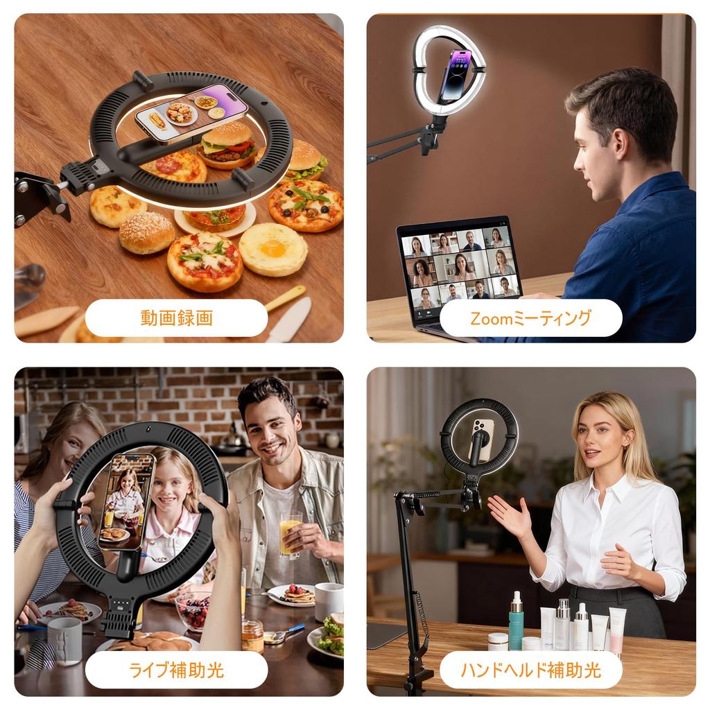 Diyife Foldable LED Ring Light with Ideal for Overhead Tabletop Selfie Actress Reading Photography 3 Lighting 10 Dimming Smartphone Ideal for Video