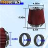Clamp-On Air Intake Filter, High Flow Closed-Top Cool Air Filter Cleaner, 76 89 102MM Performance Round Tapered Cone Air Filters, Washable Replacement