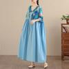 DIMANAF New 2026 Women Plus Size Summer Beach Lady Long Dress Loose Oversize Maxi Floral Print Fashion Cotton