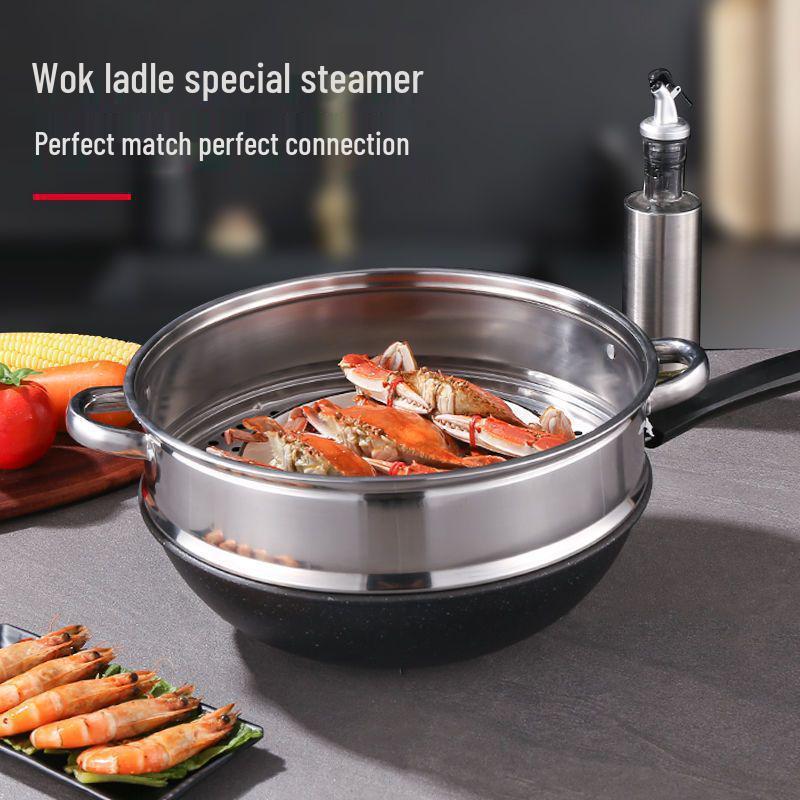 Universal Stainless Steel Steamer Rack & Tray for Electric Hot Pot and Wok